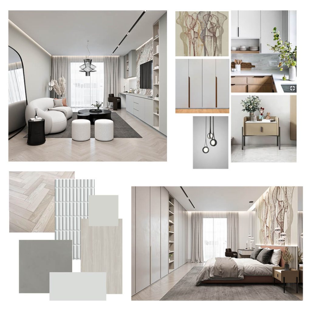 DIFC Apartment Living and Bedroom Interior Design